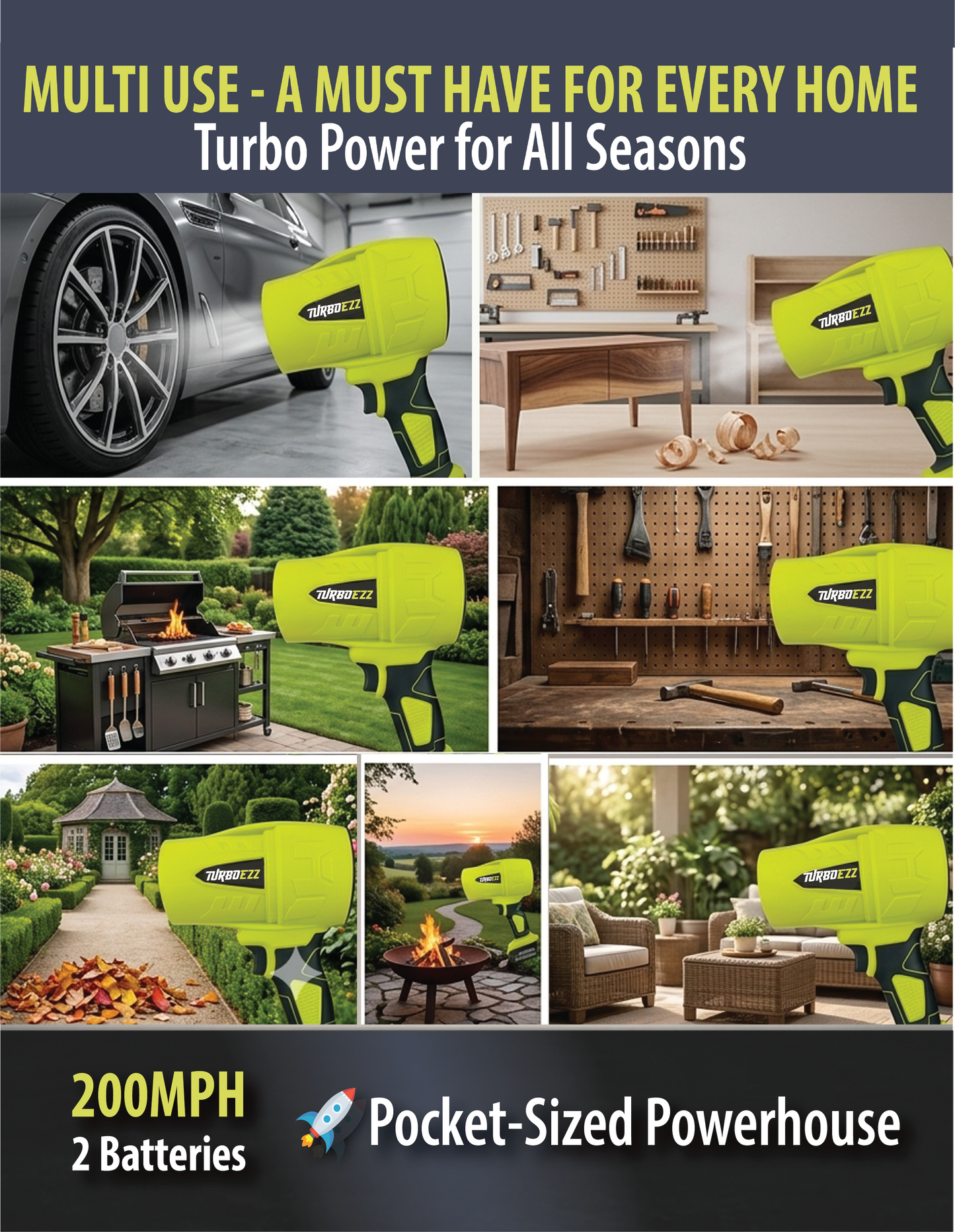 TurboEzz™ Pro Portable Jet Blower